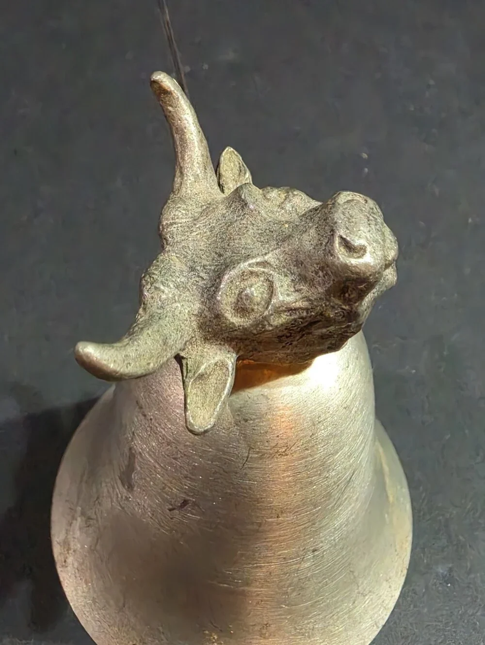 Vintage Towle Pewter Bull Head Stirrup Cup Shot Glass Jigger